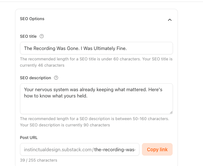 SEO on Substack Posts