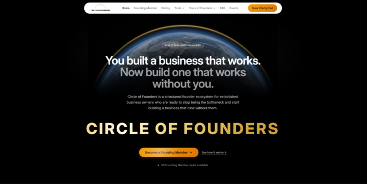 Circle of Founders Website: What We Built and What Is Coming