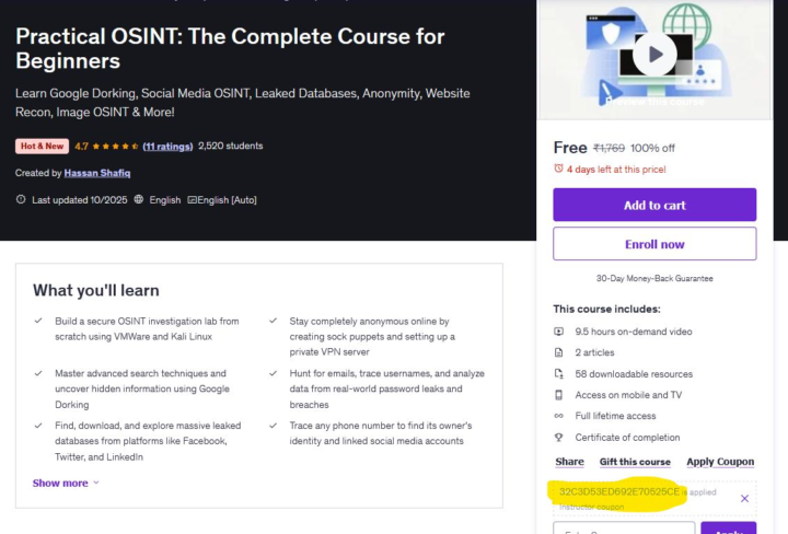 📂free udemy course: OSINT
