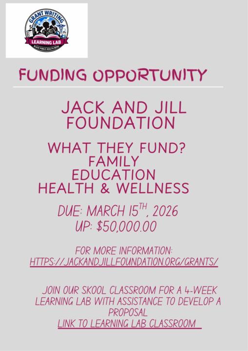 Funding Opportunity: Jack & Jill Foundation