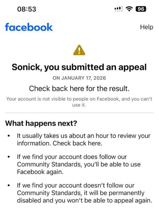 My Facebook Just Got Suspended!