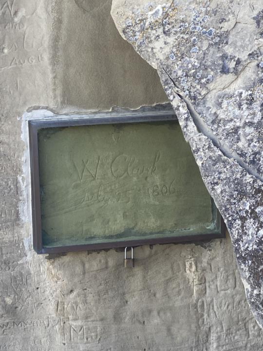 William Clark (Lewis and Clark) Carving - Pompey's Pillar, Montana