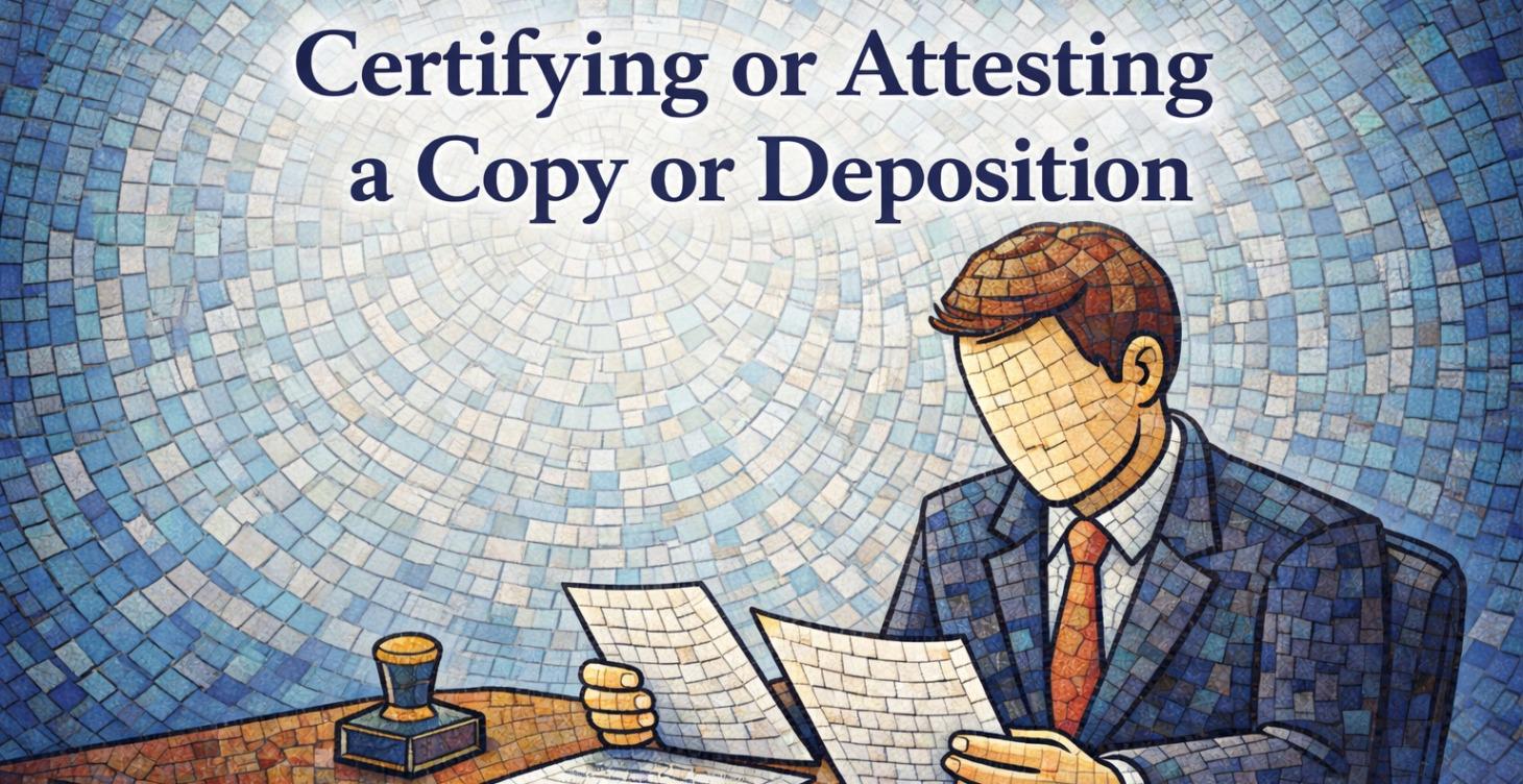 14) Certifying or Attesting a Copy or Deposition