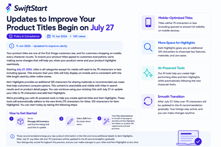 📢 Heads up, Amazon Sellers! New Product Title Rules Start July 27, 2026