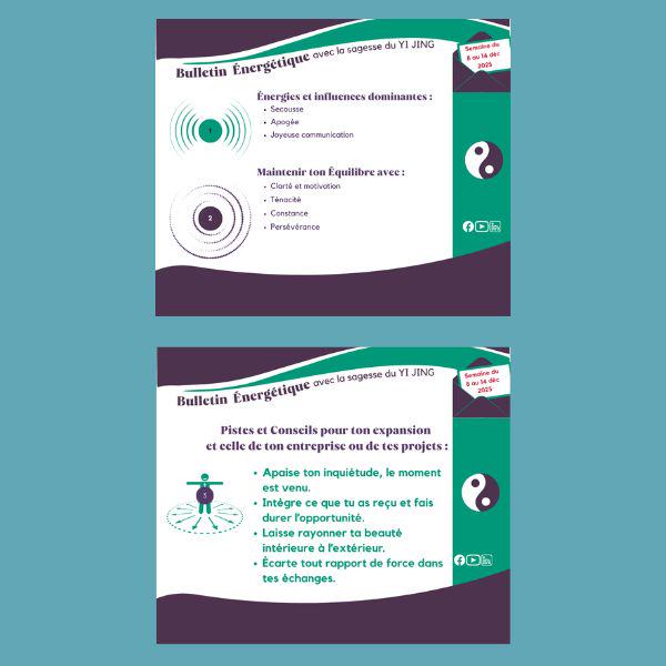 ✨ BULLETIN ÉNERGÉTIQUE Yi Jing  – Semaine du 08 au 14 décembre 2025
