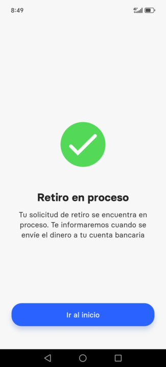 Transferencia exitosa desde meru a IBKR