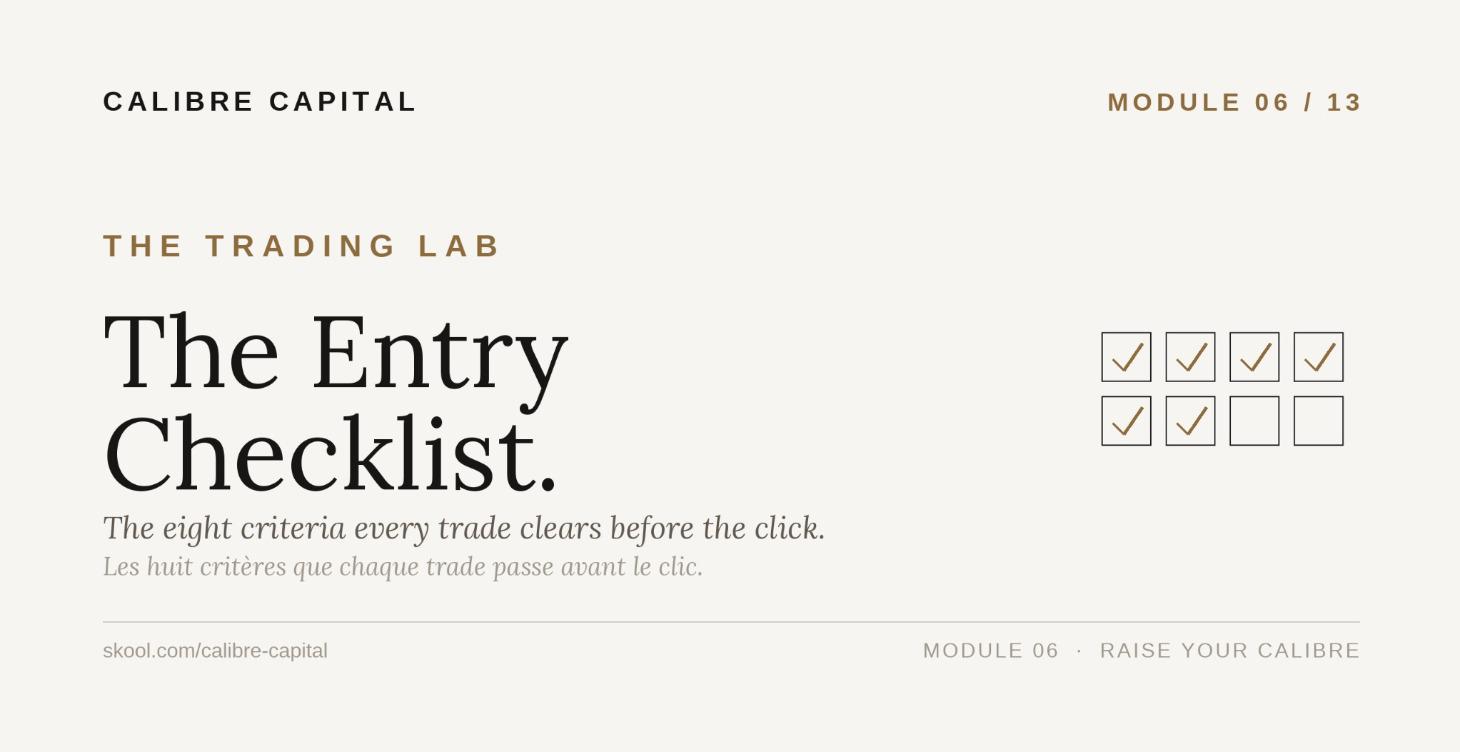 The Entry Checklist