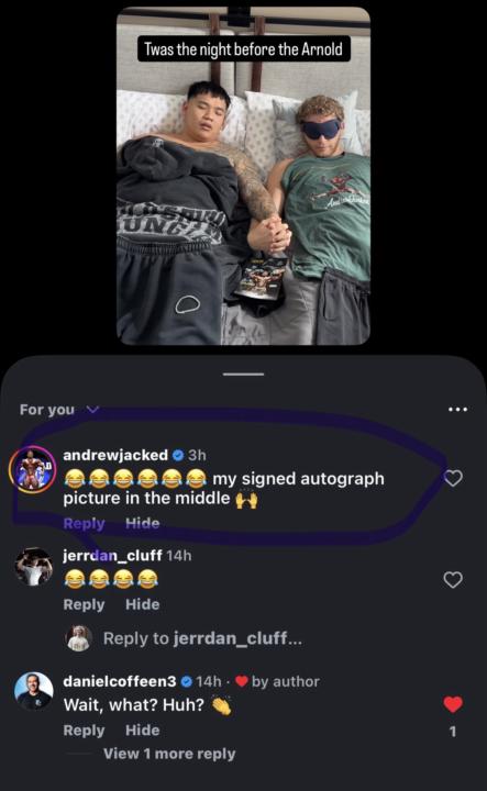 Arnold Classic Champ commented on my vid..