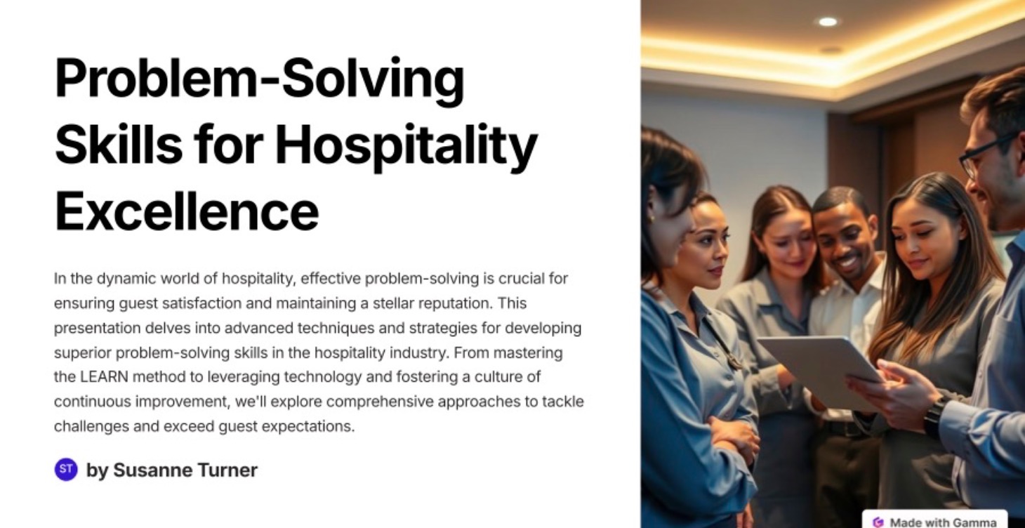 Problem-Solving Skills for Hospitality Excellence