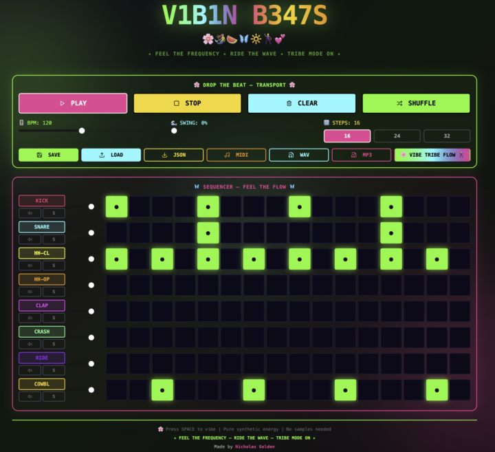 I made a drum machine (GOLDEN BEAT BOX) v1.7