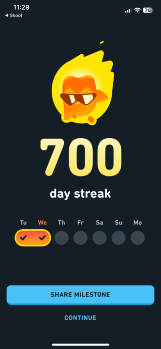 Celebrating 700 days Spanish streak!! And a couple of other things 🥰