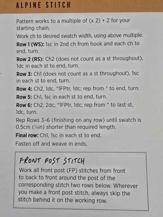 March - Crochet Stitch - Alpine Stitch