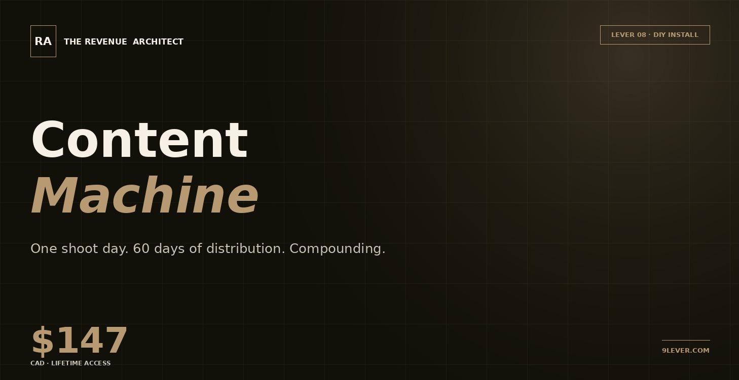Lever 08 — Content Machine