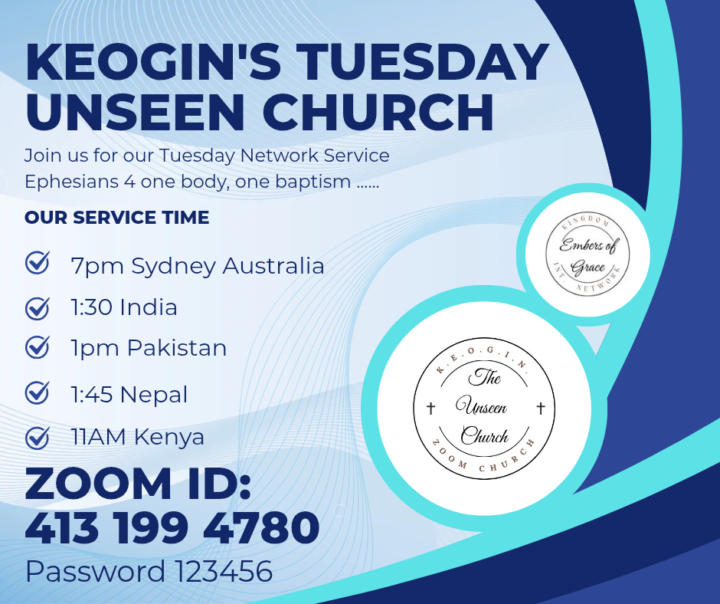 Tuesday Online Church zoom. 