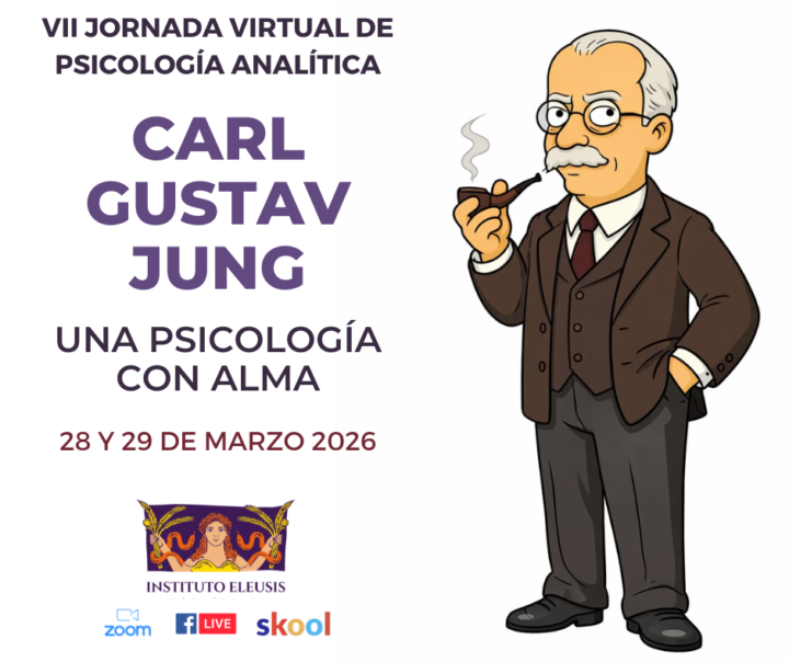 HOY SON LAS JORNADAS VIRTUALES "CARL GUSTAV JUNG: UNA PSICOLOGÍA CON ALMA". A las 8:00 a.m. de CDMX, 9:00 a.m. de Colombia / Ecuador / Perú, 10:00 a.m. Venezuela y Chile / 11:00 a.m. de Argentina