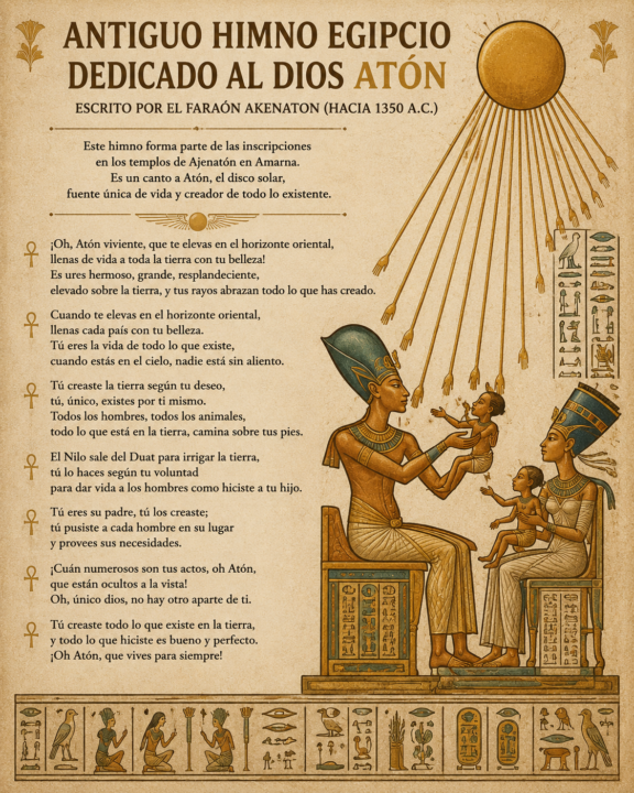 Antiguo himno Egipcio dedicado al Dios Atón