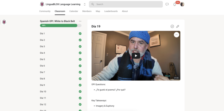 Spanish OPI White to Black Belt: Día 19