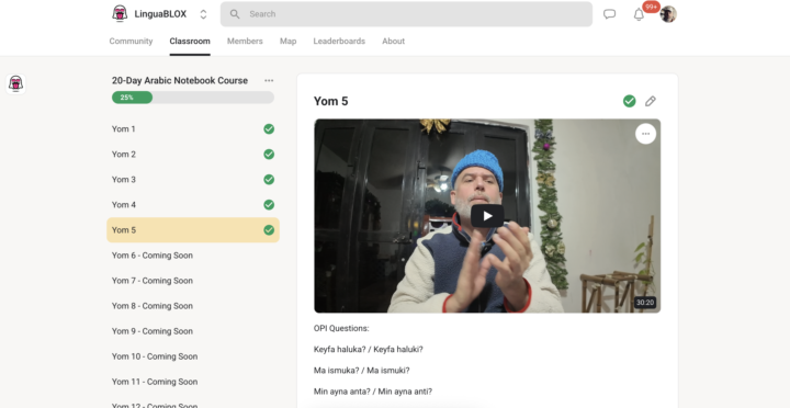 Modern Standard Arabic Day 5