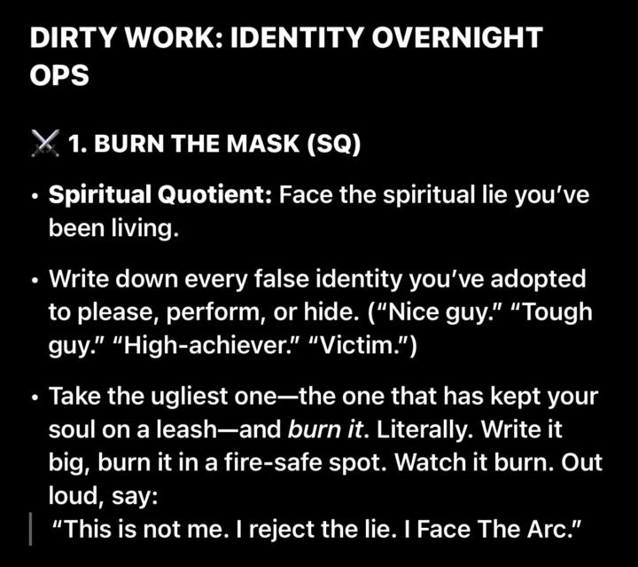 Day One Dirty Work 1/21/26