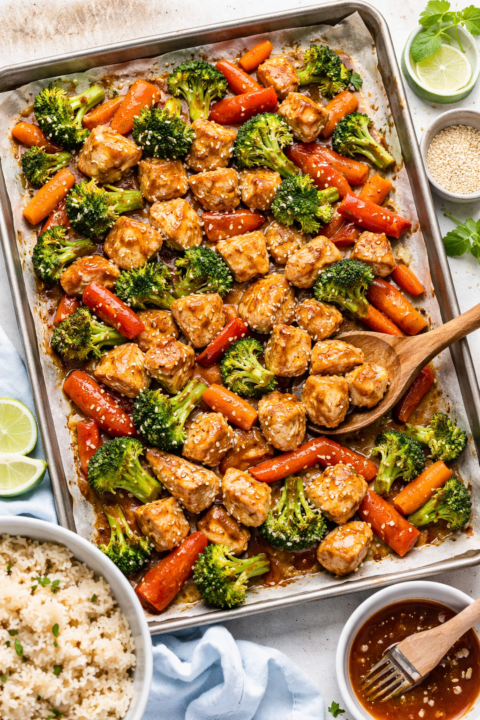 One-Pan Honey Garlic Chicken & Veggie Bowls
