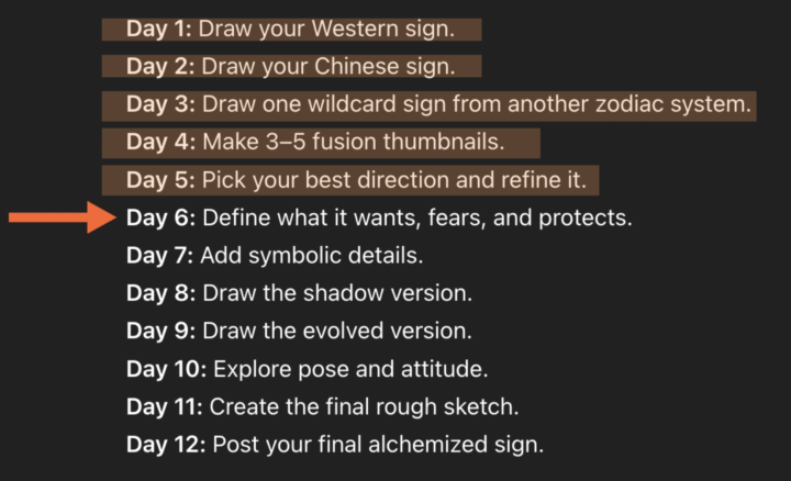 Day 6 - Zodiac Art Challenge - WRITE! ✍️