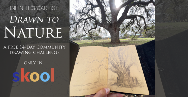 February Drawing Challenge:) 🌳🪾🌹🦋