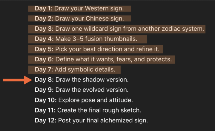 Day 8 - Zodiac Challenge - Draw the Shadow Version 💀