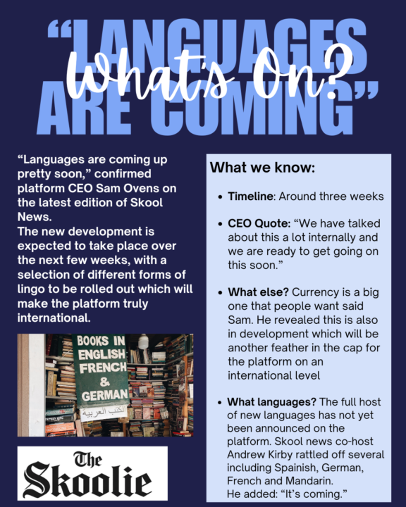 What's On: "Languages are coming"