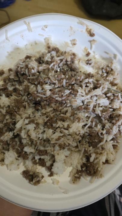 Homemade beef teriyaki   and rice 