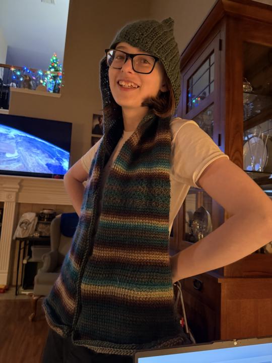 I will probably give my daughter the scarf I made for me...