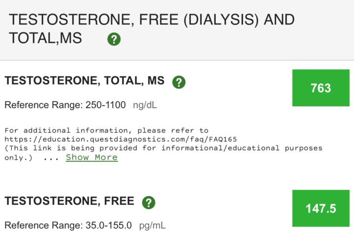 4 Weeks PCT Blood Results