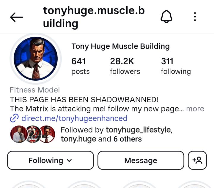 Tony Huge instagram channels 
