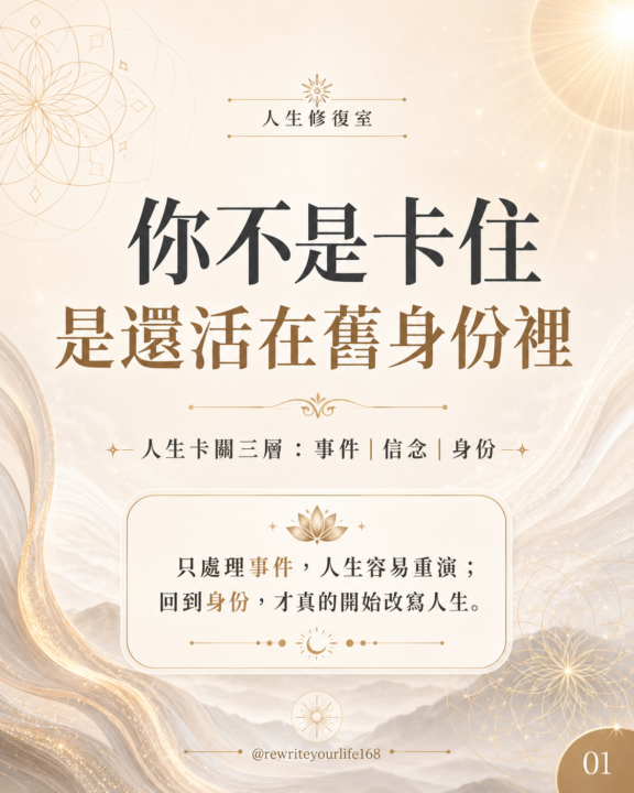 人生卡關三層：事件／信念／身份