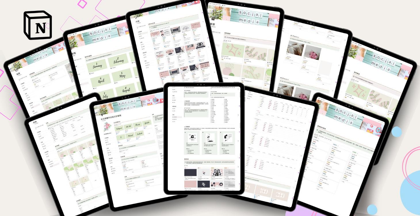 120頁 社群媒體平台Notion模板$37USD