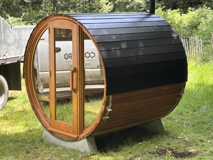 6’ external wood burning sauna