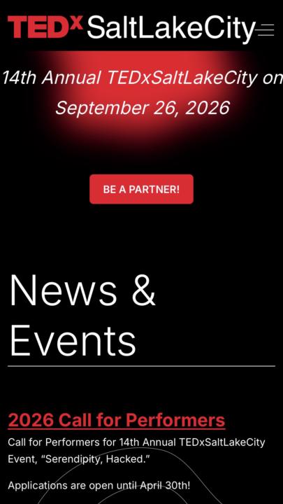 2026 TedxSaltLakeCity performers applications are now open!