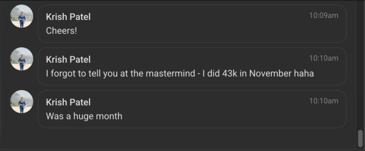 Big Congrats To Krish 👉 $43K/m With His Lead Gen Agency 💸