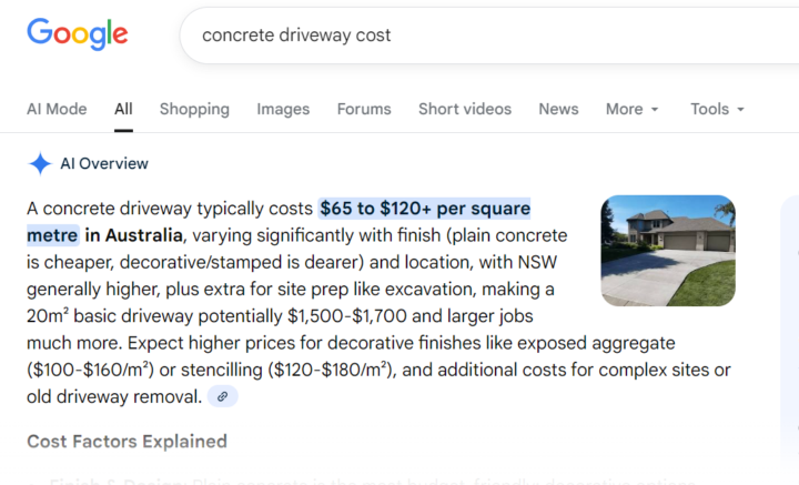 Concrete client's prices are very high
