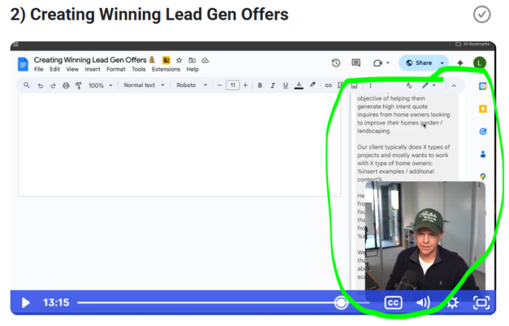 Structured prompt missing from Creating Winning Lead Gen Offers