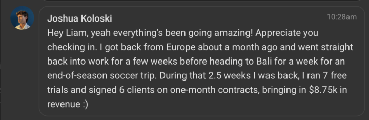 Big Congrats To Josh 🎉 - $8.75K MRR Added In 2.5 Weeks 