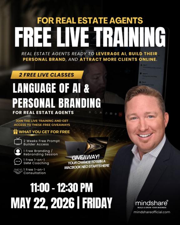FREE LIVE TRAINING FOR REAL ESTATE AGENTS