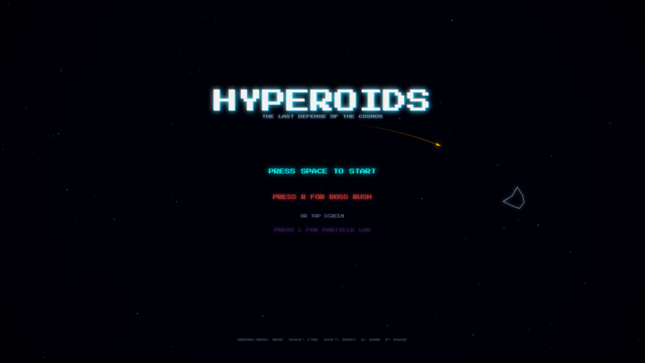 My take on Asteroids 1 shot prompt (with 10 prompts, fully featured game with boss levels, powerups etc))
