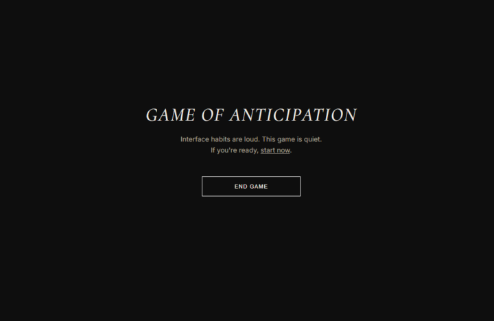 Game of Anticipation -  a candidate for Vibe Game Jam?