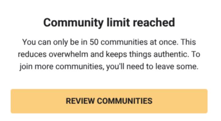 Maximal 50 Communitys