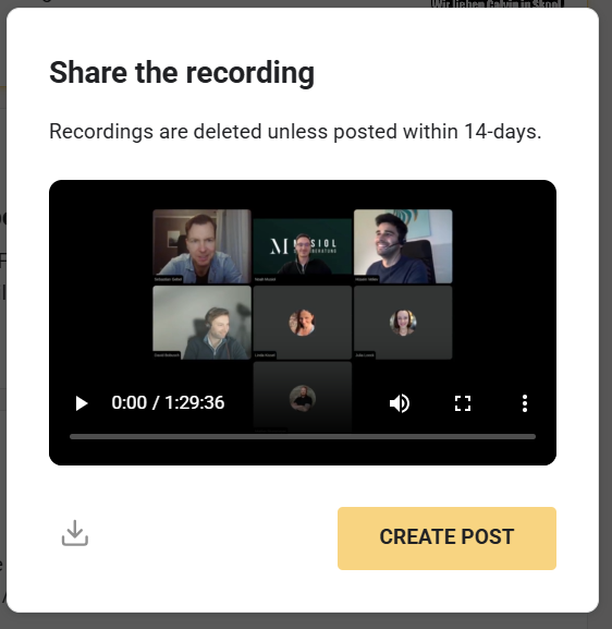 Skool Live Videos im Classroom posten?