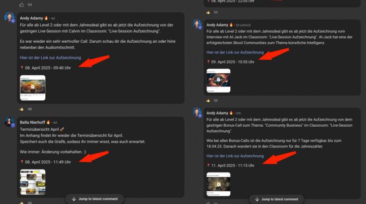 Einblick hinter die Kulissen (Newsfeed) 