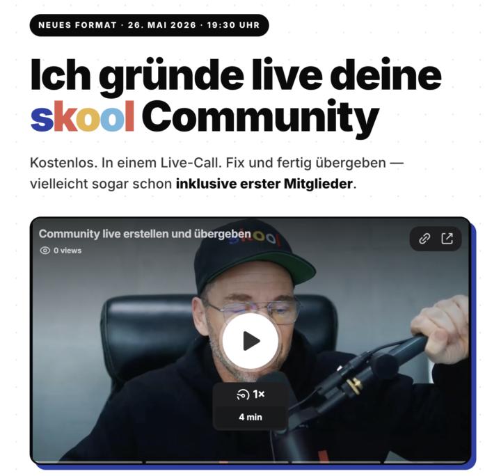 Ich gründe DEINE Community (neues Format)