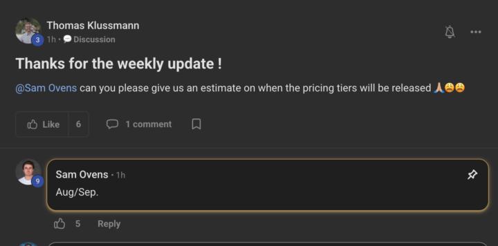 August/September (Free &Paid in einer Community)
