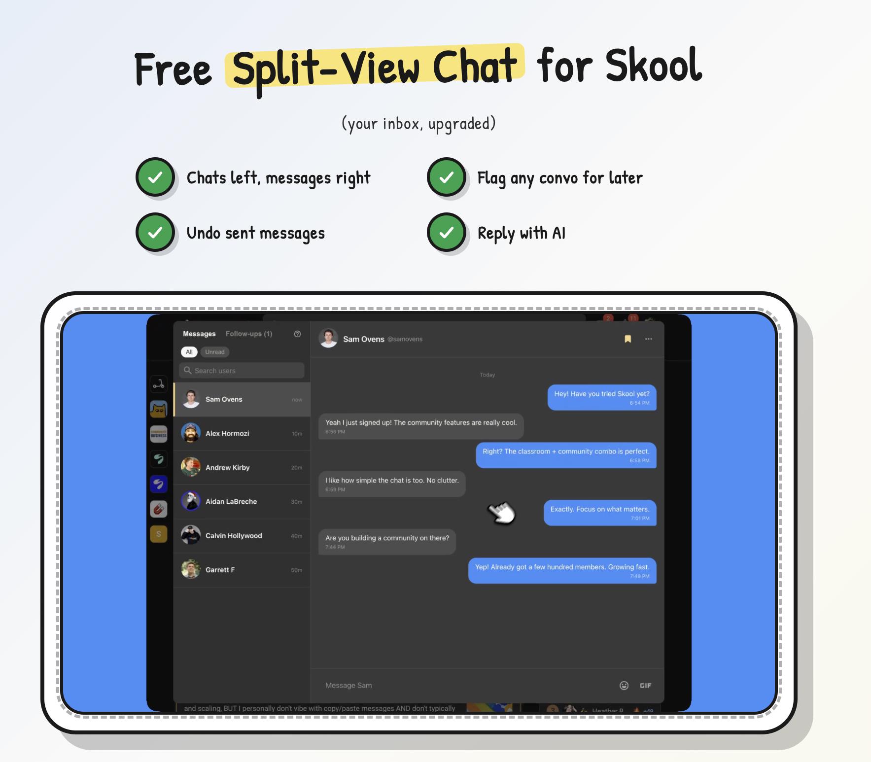 Empfehlung: Skool Chat · Skool Community (deutsch)