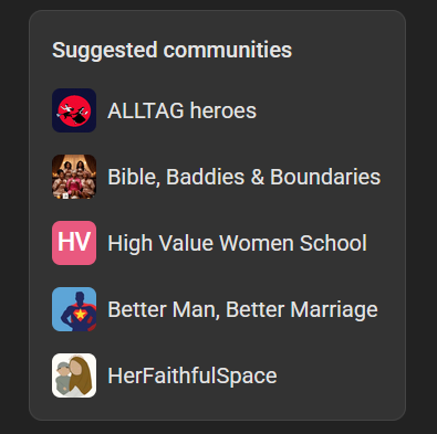 Die eigene Community unter den "suggested Communities"